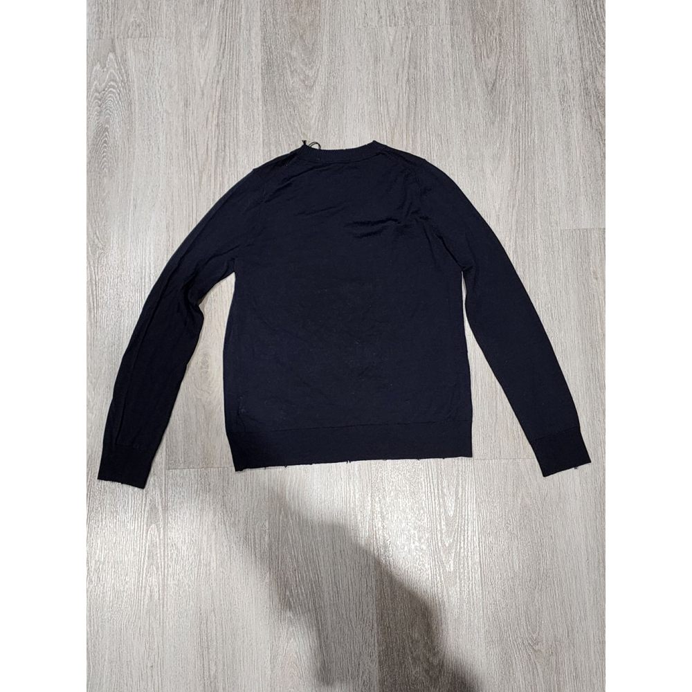 ZADIG & VOLTAIRE Miss Amour Sweater Rhinestone Navy S Merino Wool New - Picture 5 of 8